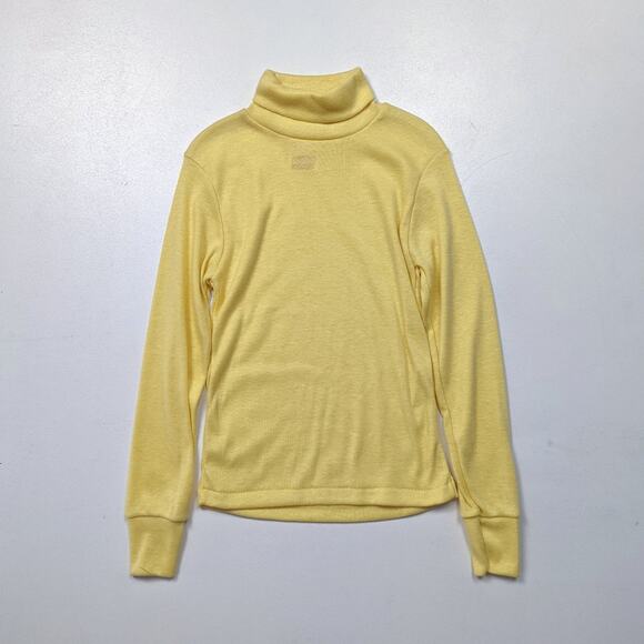 Vintage Dobie Turtleneck Unisex Kids Size 5-6 Yellow Long Sleeve Basic Layering - Picture 1 of 3